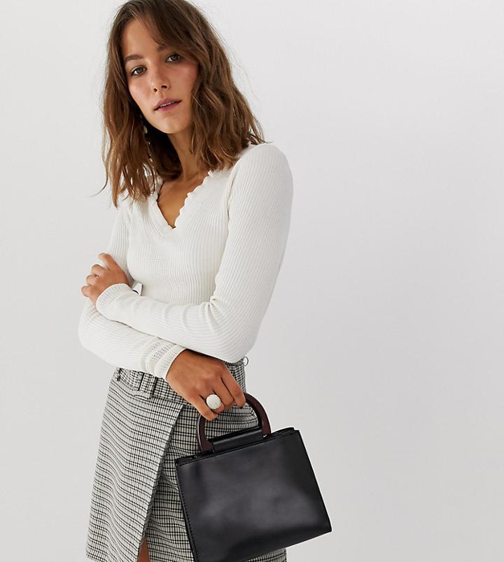River Island Top With V Neck In Cream - Cream