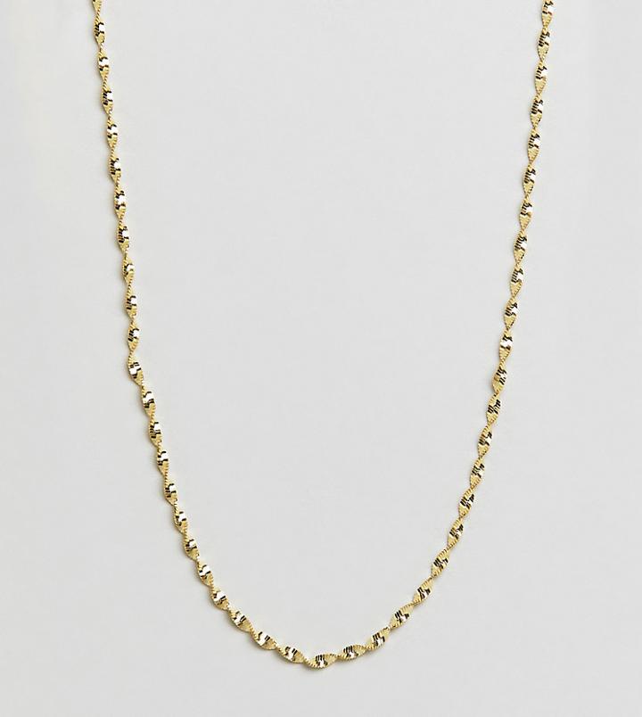 Kingsley Ryan Sterling Silver Gold Plated Twisted Chain Detail Necklace - Gold