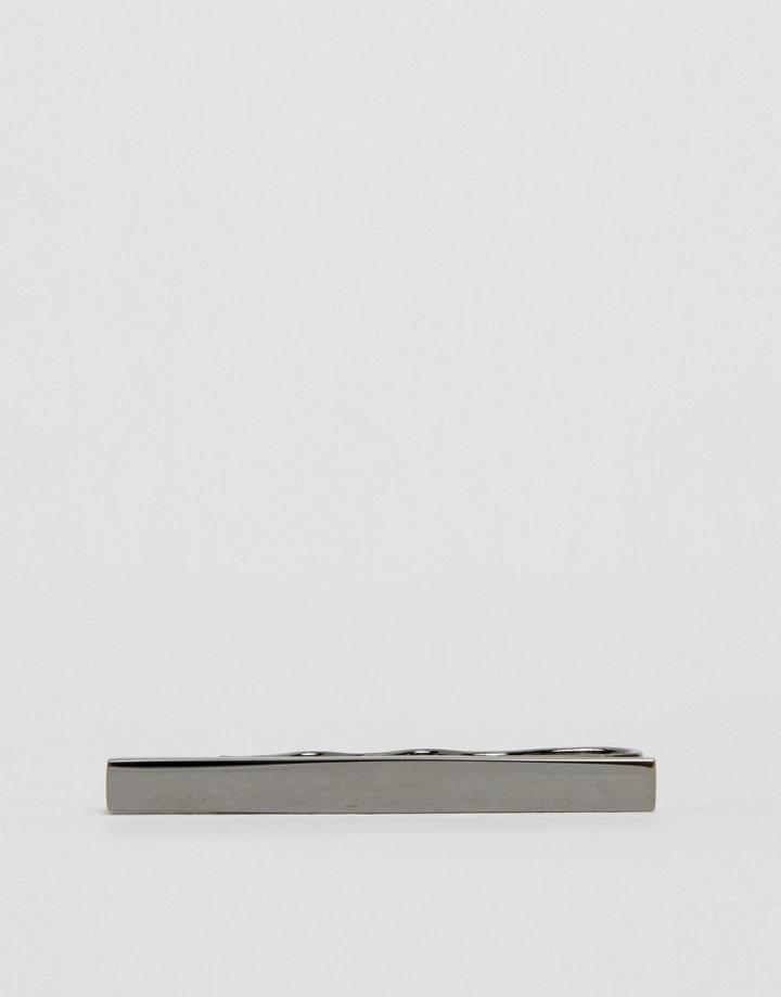 Asos Super Skinny Tie Bar In Gunmetal - Black