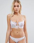 Lost Ink Marble Print Bikini Top - Multi