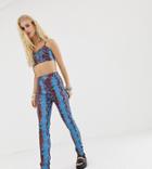 Elsie & Fred Snakeskin Faux Leather Pants Two-piece - Blue