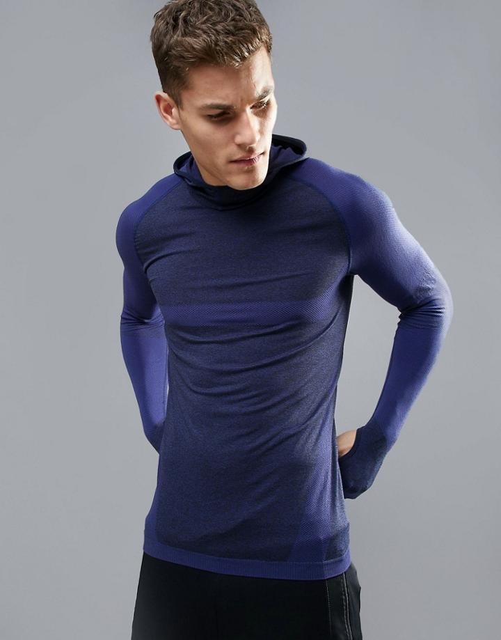 Bershka Sport Long Sleeve Top In Navy - Navy