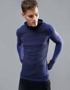 Bershka Sport Long Sleeve Top In Navy - Navy