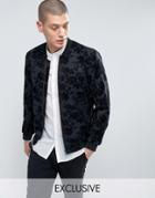 Noose & Monkey Flocked Bomber - Gray