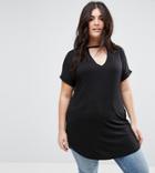 New Look Curve Choker T-shirt Dress - Black