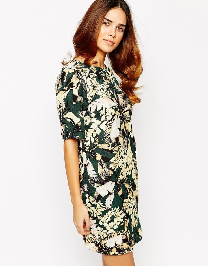 Warehouse Cocoon Printed Dress - Multi