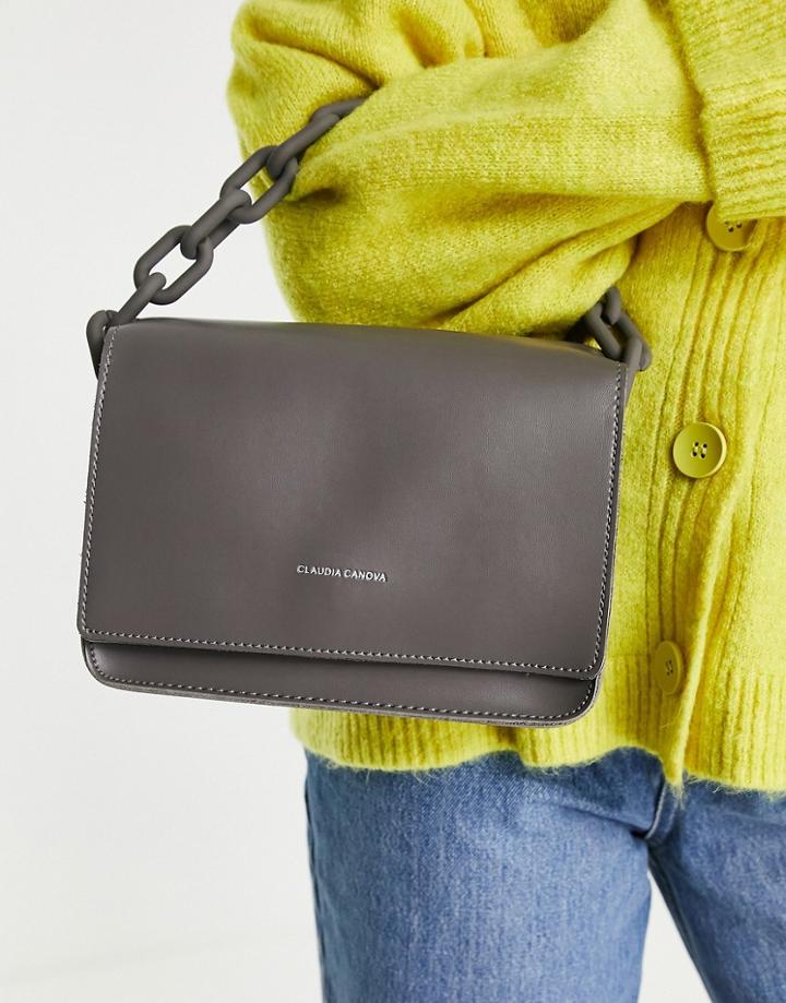 Claudia Canova Crossbody Chain Bag In Gray