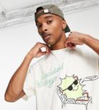 Reclaimed Vintage Inspired Relaxed T-shirt With 90s Sunbathing Sun Graphic In Ecru-white