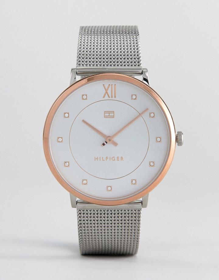 Tommy Hilfiger 1781811 Sloane Mesh Watch In Silver - Silver