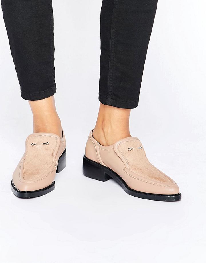 Sol Sana Nancy Bar Pony Leather Loafers - Pink