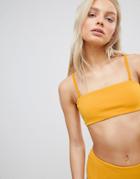 Weekday Ribbed Bikini Top - Yellow