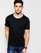 Selected Homme Scoop Neck T-shirt - Black