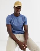 Farah Dennis Slim Fit Logo T-shirt In Dark Denim Marl-navy