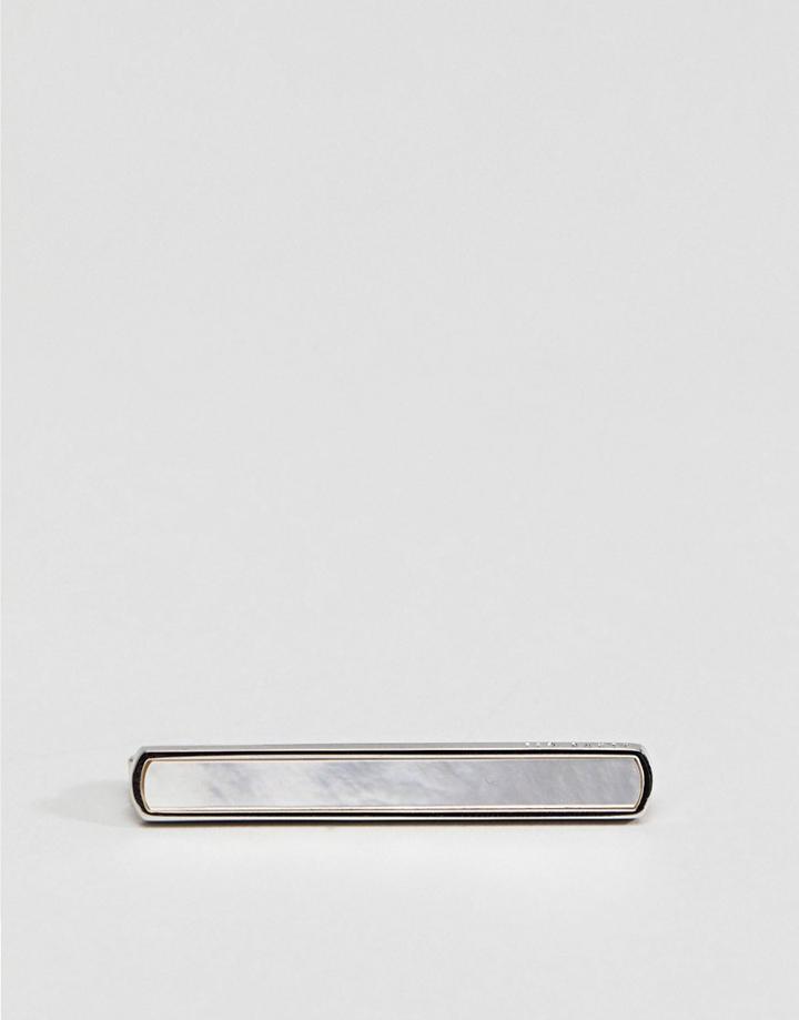 Ted Baker Kettle Semi Precious Tie Bar In Silver - Silver