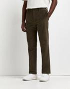 River Island Relaxed Cord Pants In Khaki-green