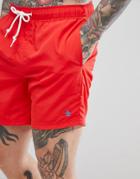 Original Penguin Swim Shorts Slim Fit Small Logo In Red - Red