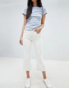 Ryder Cropped Kick Flare White Jeans