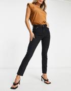 Asos Design Mid Rise Vintage 'skinny' Jeans In Washed Black-blues