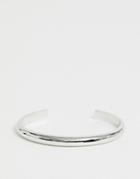Asos Design Cuff Bracelet In Sleek Minimal Design In Silver - Silver