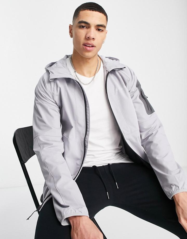 Columbia Tall Heights Softshell Hooded Jacket In Gray