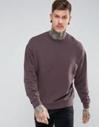 Asos Oversized Sweatshirt In Light Brown - Brown