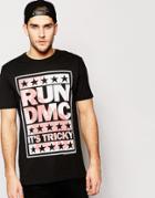 Asos Longline T-shirt With Run Dmc It's Tricky Print - Black