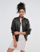 Liquor And Poker Satin Bomber - Olive