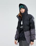 Burton Snowboards Traverse Puffer Jacket Hooded In Black/gray - Black