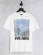 Pull & Bear Pink Floyd Graphic Tee In White