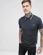 Fred Perry Twin Tipped Polo In Solid Gray - Gray