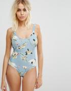 Y.a.s Bird Print Swimsuit - Blue