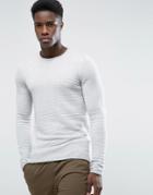 Selected Rib Crew Neck Sweater - White