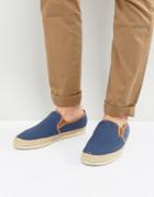 Dune Flounder Woven Espadrilles In Navy - Blue