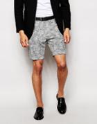 Asos Smart Shorts In Textured Cloth - Multi