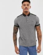 Armani Exchange Slim Fit Tipped Marl Logo Polo In Khaki-green