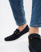 Silver Street Loafers In Navy Suede - Blue