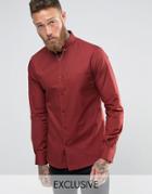 Noose And Monkey Skinny Shirt With Collar Bar - Brown