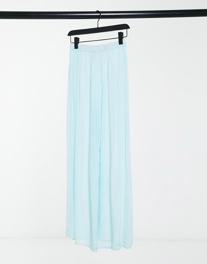 Asos Design Split Beach Pant Co-ord In Blue