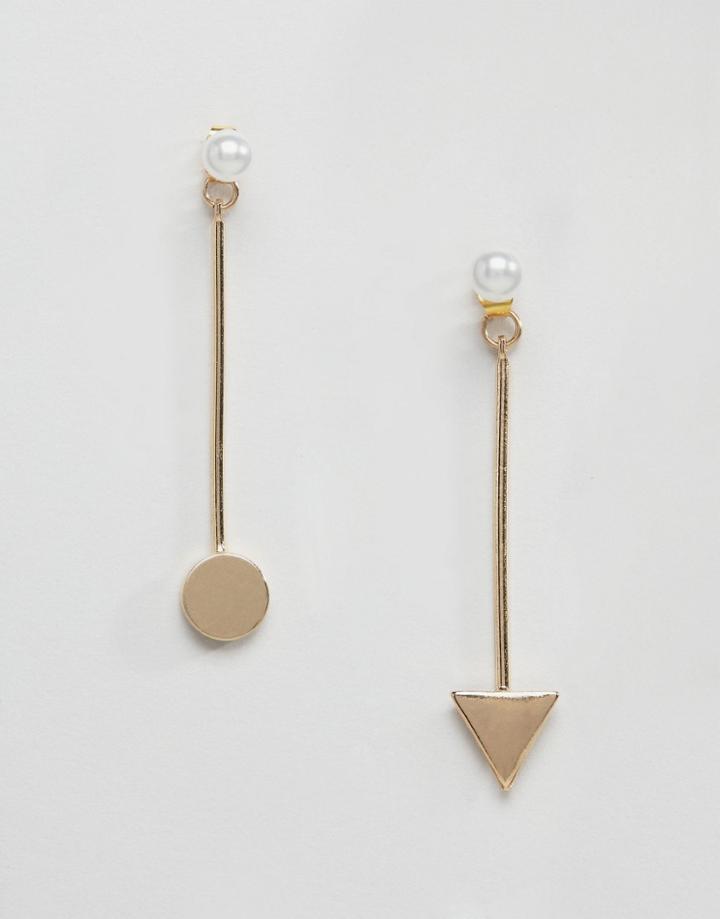 Ashiana Longline Drop Mis Matched Earrings - Gold