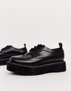 Asos Design Majority Chunky Brogue In Black - Black