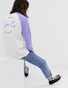 Asos Design Long Sleeve Relaxed Fit Raglan T-shirt With Back Cali Print - White