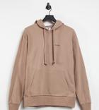 Collusion Unisex Oversized Hoodie With Logo Print In Brown