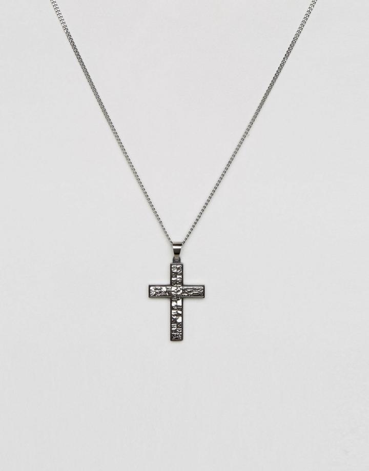 Seven London Cross Necklace In Silver - Silver