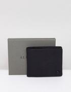 Allsaints Attain Wallet In Embossed Leather - Black