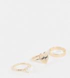 Reclaimed Vintage Inspired 3 Ring Pack With Angel Ring In Gold