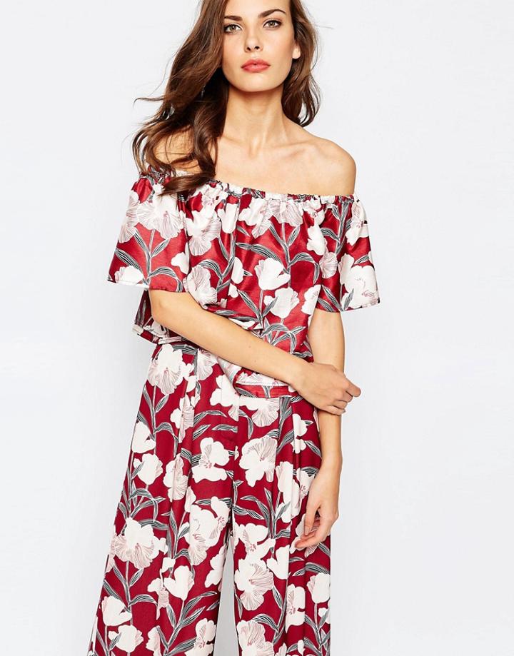 Keepsake Foundations Off Shoulder Top In Floral Print - Multi