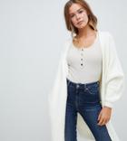 Missguided Oversized Longline Cardigan In White - White