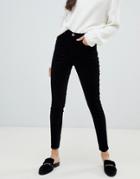 Miss Selfridge Skinny Cord Pants In Black - Black