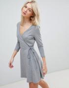 Vero Moda Jersey Wrap Dress - Gray