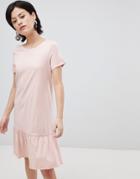 Vero Moda Aware Drop Hem T-shirt Dress - Pink